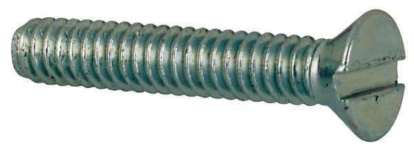 Value Collection - #2-56 UNC, 1/2" OAL Slotted Drive Machine Screw - Flat Head, Grade J82 Steel, Zinc-Plated Finish, Without Washer - Exact Industrial Supply