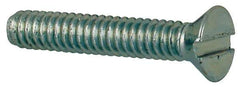 Value Collection - #2-56 UNC, 1/2" OAL Slotted Drive Machine Screw - Flat Head, Grade J82 Steel, Zinc-Plated Finish, Without Washer - Exact Industrial Supply