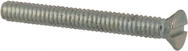 Value Collection - #2-56 UNC, 3/4" OAL Slotted Drive Machine Screw - Flat Head, Grade J82 Steel, Zinc-Plated Finish, Without Washer - Exact Industrial Supply