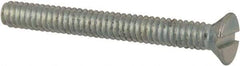 Value Collection - #2-56 UNC, 3/4" OAL Slotted Drive Machine Screw - Flat Head, Grade J82 Steel, Zinc-Plated Finish, Without Washer - Exact Industrial Supply