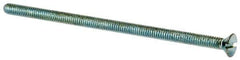 Value Collection - #8-32 UNC, 3-1/2" OAL Slotted Drive Machine Screw - Flat Head, Grade J82 Steel, Zinc-Plated Finish, Without Washer - Exact Industrial Supply