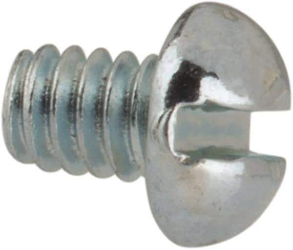 Value Collection - #2-56 UNC, 1/8" Length Under Head Slotted Drive Machine Screw - Round Head, Grade J82 Steel, Zinc-Plated Finish, Without Washer - Exact Industrial Supply