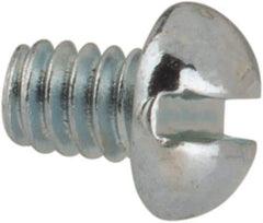 Value Collection - #2-56 UNC, 1/8" Length Under Head Slotted Drive Machine Screw - Round Head, Grade J82 Steel, Zinc-Plated Finish, Without Washer - Exact Industrial Supply