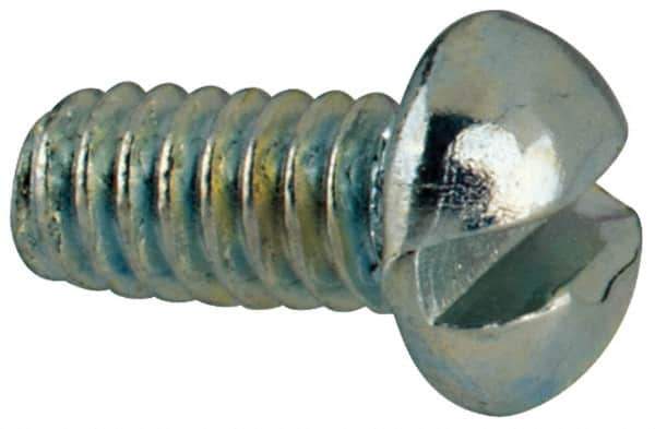 Value Collection - #2-56 UNC, 3/16" Length Under Head Slotted Drive Machine Screw - Round Head, Grade J82 Steel, Zinc-Plated Finish, Without Washer - Exact Industrial Supply