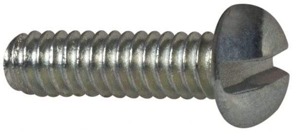 Value Collection - #2-56 UNC, 5/16" Length Under Head Slotted Drive Machine Screw - Round Head, Grade J82 Steel, Zinc-Plated Finish, Without Washer - Exact Industrial Supply