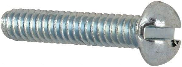 Value Collection - #2-56 UNC, 7/16" Length Under Head Slotted Drive Machine Screw - Round Head, Grade J82 Steel, Zinc-Plated Finish, Without Washer - Exact Industrial Supply