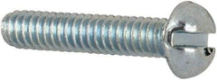 Value Collection - #2-56 UNC, 7/16" Length Under Head Slotted Drive Machine Screw - Round Head, Grade J82 Steel, Zinc-Plated Finish, Without Washer - Exact Industrial Supply