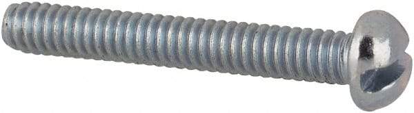 Value Collection - #2-56 UNC, 5/8" Length Under Head Slotted Drive Machine Screw - Round Head, Grade J82 Steel, Zinc-Plated Finish, Without Washer - Exact Industrial Supply
