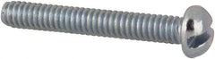 Value Collection - #2-56 UNC, 5/8" Length Under Head Slotted Drive Machine Screw - Round Head, Grade J82 Steel, Zinc-Plated Finish, Without Washer - Exact Industrial Supply