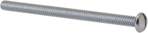 Value Collection - #10-24 UNC, 2-3/4" Length Under Head Slotted Drive Machine Screw - Round Head, Grade J82 Steel, Zinc-Plated Finish, Without Washer - Exact Industrial Supply