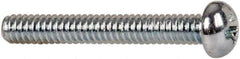 Value Collection - #2-56 UNC, 5/8" Length Under Head Phillips Drive Machine Screw - Round Head, Grade J82 Steel, Zinc-Plated Finish, Without Washer - Exact Industrial Supply