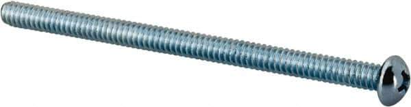 Value Collection - #10-24 UNC, 3" Length Under Head Phillips Drive Machine Screw - Round Head, Grade J82 Steel, Zinc-Plated Finish, Without Washer - Exact Industrial Supply