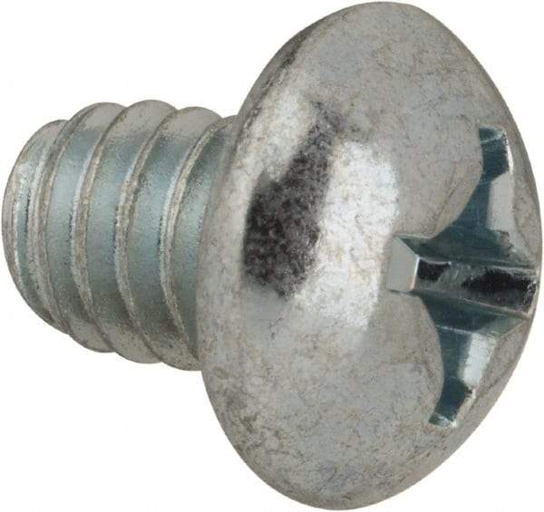 Value Collection - #12-24 UNC, 1/4" Length Under Head Phillips Drive Machine Screw - Round Head, Grade J82 Steel, Zinc-Plated Finish, Without Washer - Exact Industrial Supply