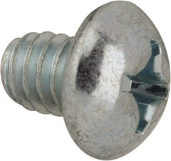 Value Collection - #12-24 UNC, 1/4" Length Under Head Phillips Drive Machine Screw - Round Head, Grade J82 Steel, Zinc-Plated Finish, Without Washer - Exact Industrial Supply