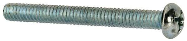 Value Collection - #12-24 UNC, 2" Length Under Head Phillips Drive Machine Screw - Round Head, Grade J82 Steel, Zinc-Plated Finish, Without Washer - Exact Industrial Supply
