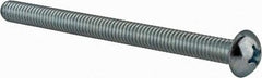 Value Collection - 5/16-18 UNC, 4" Length Under Head Phillips Drive Machine Screw - Round Head, Grade J82 Steel, Zinc-Plated Finish, Without Washer - Exact Industrial Supply