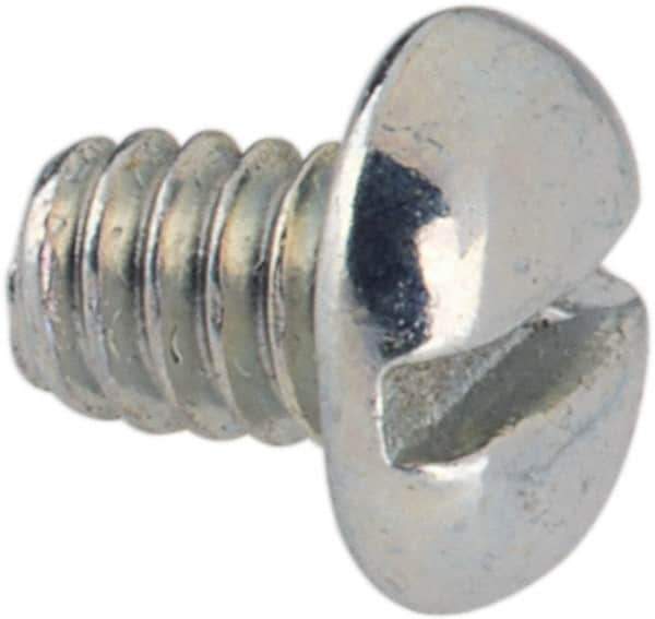 Value Collection - #2-56 UNC, 1/8" Length Under Head Slotted Drive Machine Screw - Pan Head, Grade J82 Steel, Zinc-Plated Finish, Without Washer - Exact Industrial Supply