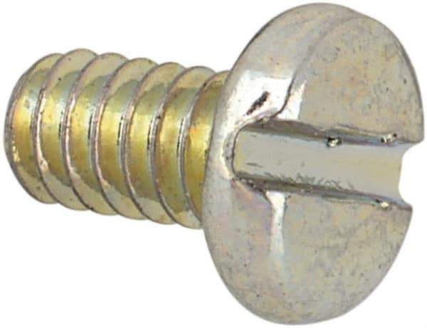 Value Collection - #3-48 UNC, 3/16" Length Under Head Slotted Drive Machine Screw - Pan Head, Grade J82 Steel, Zinc-Plated Finish, Without Washer - Exact Industrial Supply