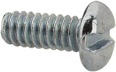 Value Collection - #3-48 UNC, 1/4" Length Under Head Slotted Drive Machine Screw - Pan Head, Grade J82 Steel, Zinc-Plated Finish, Without Washer - Exact Industrial Supply
