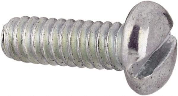 Value Collection - #3-48 UNC, 5/16" Length Under Head Slotted Drive Machine Screw - Pan Head, Grade J82 Steel, Zinc-Plated Finish, Without Washer - Exact Industrial Supply