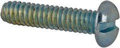 Value Collection - #3-48 UNC, 7/16" Length Under Head Slotted Drive Machine Screw - Pan Head, Grade J82 Steel, Zinc-Plated Finish, Without Washer - Exact Industrial Supply