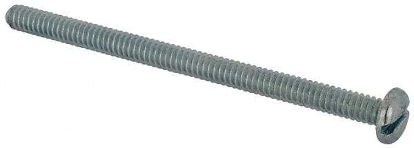 Value Collection - #10-24 UNC, 3" Length Under Head Slotted Drive Machine Screw - Pan Head, Grade J82 Steel, Zinc-Plated Finish, Without Washer - Exact Industrial Supply