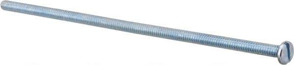 Value Collection - #10-24 UNC, 6" Length Under Head Slotted Drive Machine Screw - Pan Head, Grade J82 Steel, Zinc-Plated Finish, Without Washer - Exact Industrial Supply