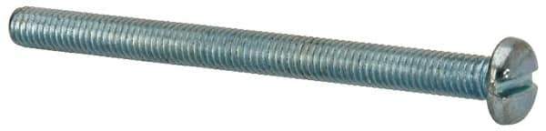 Value Collection - #10-32 UNF, 2-1/2" Length Under Head Slotted Drive Machine Screw - Pan Head, Grade J82 Steel, Zinc-Plated Finish, Without Washer - Exact Industrial Supply