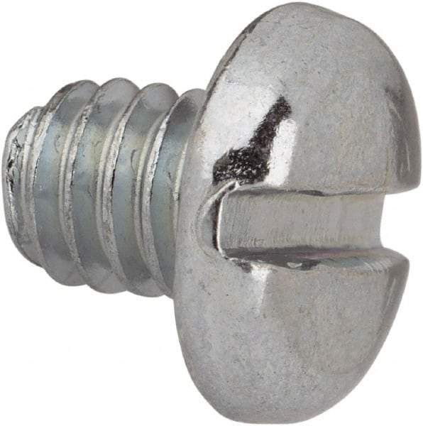 Value Collection - #12-24 UNC, 1/4" Length Under Head Slotted Drive Machine Screw - Pan Head, Grade J82 Steel, Zinc-Plated Finish, Without Washer - Exact Industrial Supply
