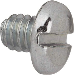 Value Collection - #12-24 UNC, 1/4" Length Under Head Slotted Drive Machine Screw - Pan Head, Grade J82 Steel, Zinc-Plated Finish, Without Washer - Exact Industrial Supply