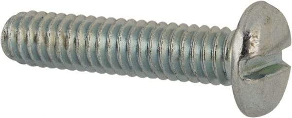 Value Collection - #12-24 UNC, 1" Length Under Head Slotted Drive Machine Screw - Pan Head, Grade J82 Steel, Zinc-Plated Finish, Without Washer - Exact Industrial Supply