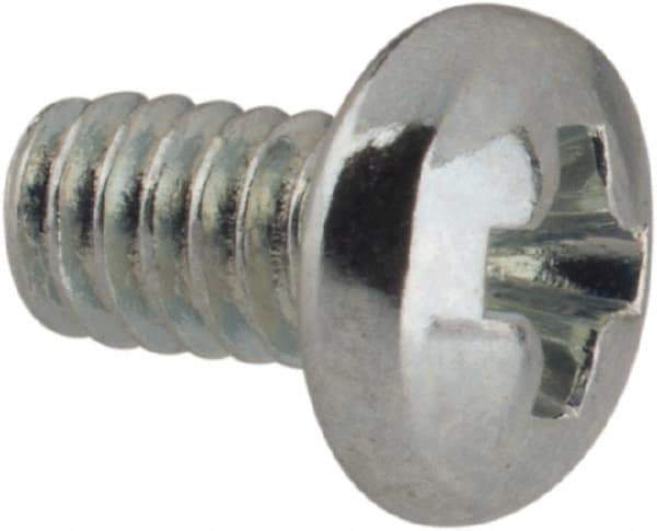 Value Collection - #3-48 UNC, 3/16" Length Under Head Phillips Drive Machine Screw - Pan Head, Grade J82 Steel, Zinc-Plated Finish, Without Washer - Exact Industrial Supply