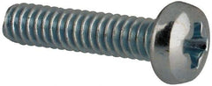 Value Collection - #3-48 UNC, 7/16" Length Under Head Phillips Drive Machine Screw - Pan Head, Grade J82 Steel, Zinc-Plated Finish, Without Washer - Exact Industrial Supply