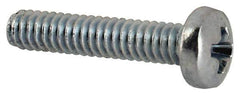 Value Collection - #3-48 UNC, 1/2" Length Under Head Phillips Drive Machine Screw - Pan Head, Grade J82 Steel, Zinc-Plated Finish, Without Washer - Exact Industrial Supply