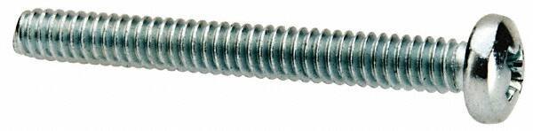 Value Collection - #3-48 UNC, 7/8" Length Under Head Phillips Drive Machine Screw - Pan Head, Grade J82 Steel, Zinc-Plated Finish, Without Washer - Exact Industrial Supply
