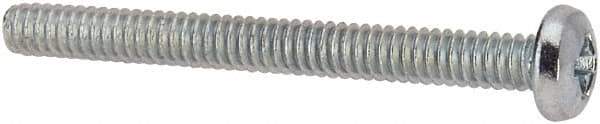 Value Collection - #3-48 UNC, 1" Length Under Head Phillips Drive Machine Screw - Pan Head, Grade J82 Steel, Zinc-Plated Finish, Without Washer - Exact Industrial Supply