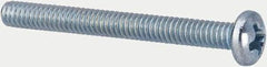Value Collection - #5-40 UNC, 1-1/4" Length Under Head Phillips Drive Machine Screw - Pan Head, Grade J82 Steel, Zinc-Plated Finish, Without Washer - Exact Industrial Supply