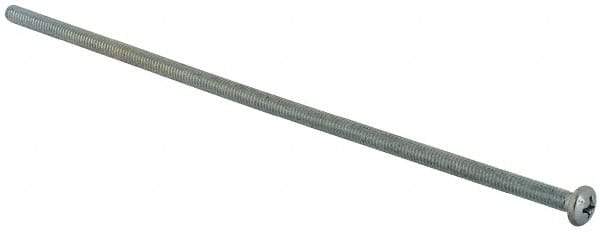 Value Collection - #8-32 UNC, 6" Length Under Head Phillips Drive Machine Screw - Pan Head, Grade J82 Steel, Zinc-Plated Finish, Without Washer - Exact Industrial Supply