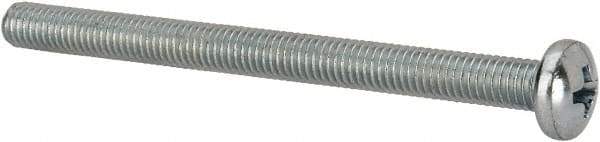 Value Collection - #10-32 UNF, 2-1/2" Length Under Head Phillips Drive Machine Screw - Pan Head, Grade J82 Steel, Zinc-Plated Finish, Without Washer - Exact Industrial Supply