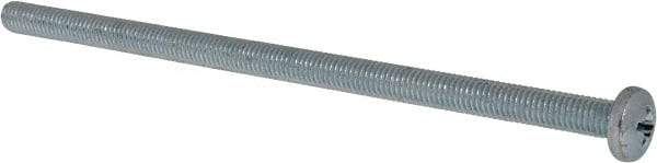 Value Collection - #10-32 UNF, 4" Length Under Head Phillips Drive Machine Screw - Pan Head, Grade J82 Steel, Zinc-Plated Finish, Without Washer - Exact Industrial Supply