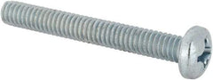 Value Collection - #12-24 UNC, 1-3/4" Length Under Head Phillips Drive Machine Screw - Pan Head, Grade J82 Steel, Zinc-Plated Finish, Without Washer - Exact Industrial Supply