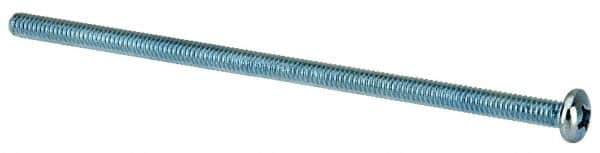 Value Collection - 1/4-20 UNC, 6" Length Under Head Phillips Drive Machine Screw - Pan Head, Grade J82 Steel, Zinc-Plated Finish, Without Washer - Exact Industrial Supply