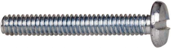 Value Collection - #2-56 UNC, 5/8" Length Under Head Slotted Drive Machine Screw - Binding Head, Grade J82 Steel, Zinc-Plated Finish, Without Washer - Exact Industrial Supply