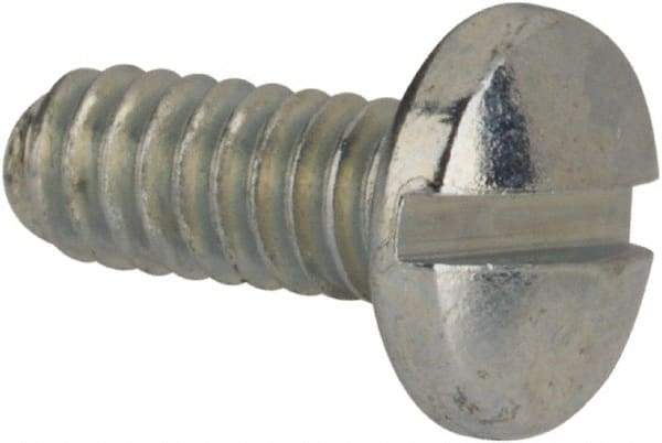 Value Collection - #3-48 UNC, 1/4" Length Under Head Slotted Drive Machine Screw - Binding Head, Grade J82 Steel, Zinc-Plated Finish, Without Washer - Exact Industrial Supply