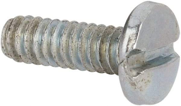 Value Collection - #3-48 UNC, 5/16" Length Under Head Slotted Drive Machine Screw - Binding Head, Grade J82 Steel, Zinc-Plated Finish, Without Washer - Exact Industrial Supply