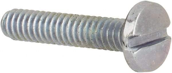Value Collection - #3-48 UNC, 1/2" Length Under Head Slotted Drive Machine Screw - Binding Head, Grade J82 Steel, Zinc-Plated Finish, Without Washer - Exact Industrial Supply