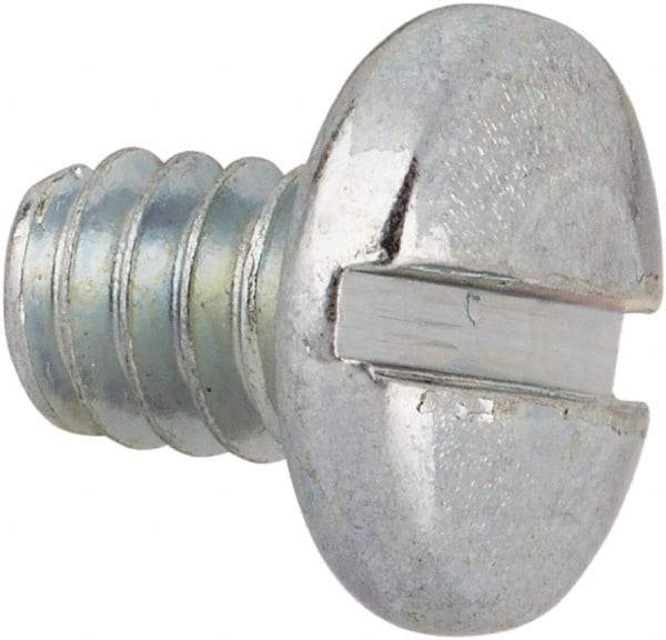 Value Collection - #10-24 UNC, 1/4" Length Under Head Slotted Drive Machine Screw - Binding Head, Grade J82 Steel, Zinc-Plated Finish, Without Washer - Exact Industrial Supply