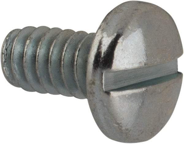 Value Collection - #10-24 UNC, 3/8" Length Under Head Slotted Drive Machine Screw - Binding Head, Grade J82 Steel, Zinc-Plated Finish, Without Washer - Exact Industrial Supply