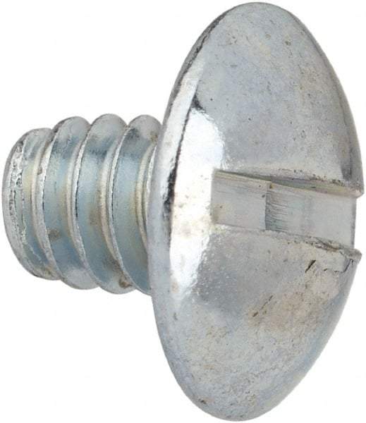Value Collection - #10-24 UNC, 1/4" Length Under Head Slotted Drive Machine Screw - Truss Head, Grade J82 Steel, Zinc-Plated Finish, Without Washer - Exact Industrial Supply