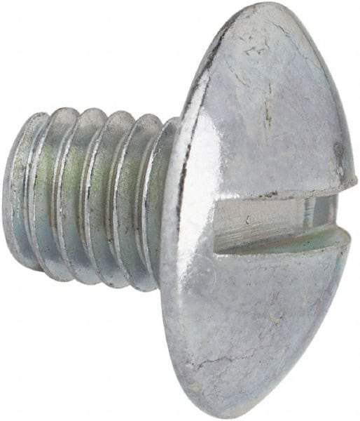 Value Collection - #10-32 UNF, 1/4" Length Under Head Slotted Drive Machine Screw - Truss Head, Grade J82 Steel, Zinc-Plated Finish, Without Washer - Exact Industrial Supply